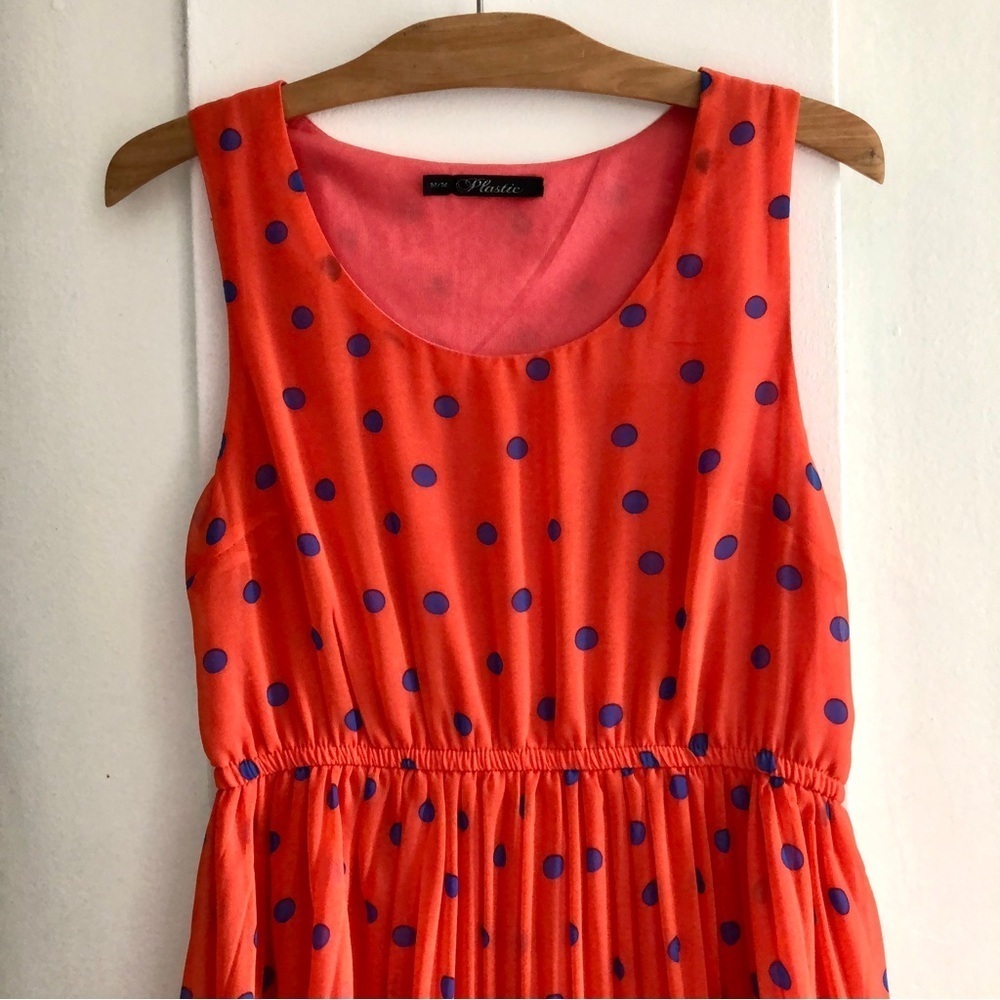 Orange Polka Dot Midi Dress - Picture 2 of 5